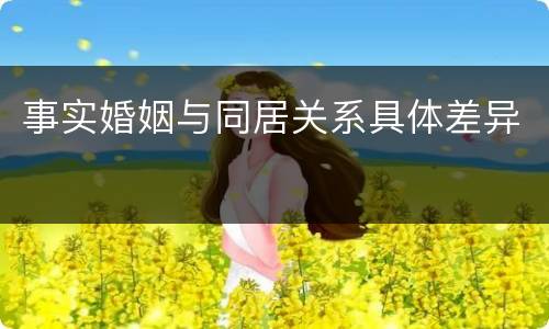事实婚姻与同居关系具体差异