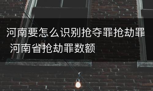 河南要怎么识别抢夺罪抢劫罪 河南省抢劫罪数额