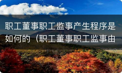 职工董事职工监事产生程序是如何的（职工董事职工监事由什么产生）