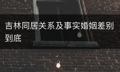 吉林同居关系及事实婚姻差别到底