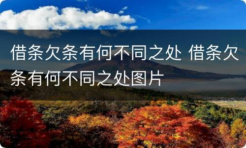 借条欠条有何不同之处 借条欠条有何不同之处图片