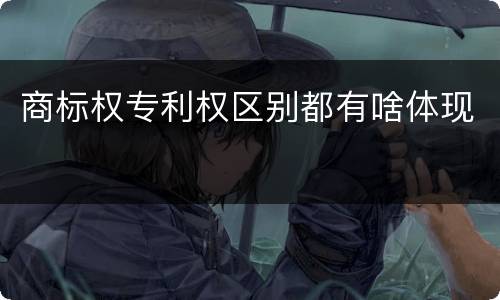 商标权专利权区别都有啥体现