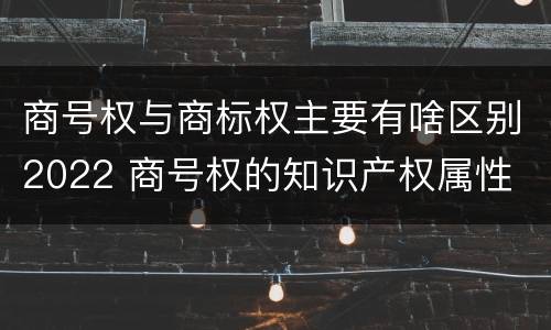商号权与商标权主要有啥区别2022 商号权的知识产权属性