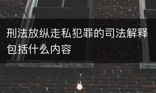 刑法放纵走私犯罪的司法解释包括什么内容