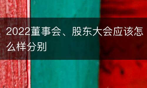 2022董事会、股东大会应该怎么样分别