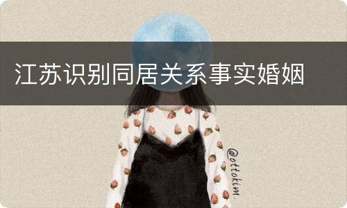 江苏识别同居关系事实婚姻
