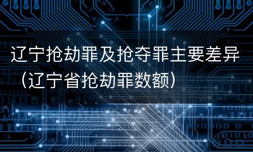 辽宁抢劫罪及抢夺罪主要差异（辽宁省抢劫罪数额）
