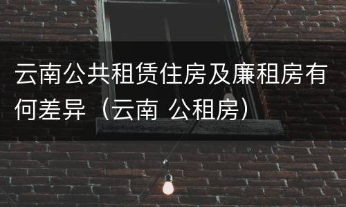 云南公共租赁住房及廉租房有何差异（云南 公租房）