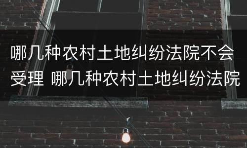 哪几种农村土地纠纷法院不会受理 哪几种农村土地纠纷法院不会受理呢