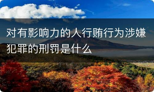 对有影响力的人行贿行为涉嫌犯罪的刑罚是什么