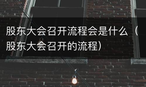 股东大会召开流程会是什么（股东大会召开的流程）