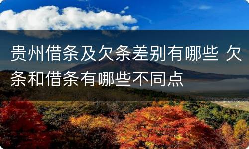 贵州借条及欠条差别有哪些 欠条和借条有哪些不同点
