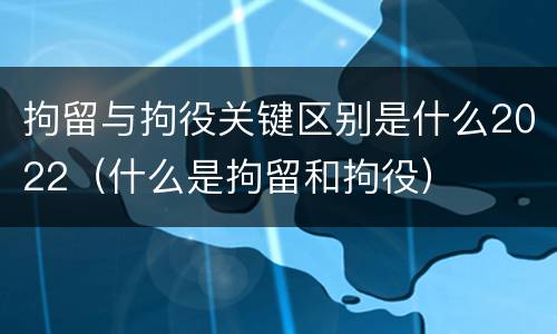 拘留与拘役关键区别是什么2022（什么是拘留和拘役）