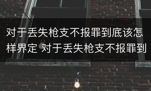 对于丢失枪支不报罪到底该怎样界定 对于丢失枪支不报罪到底该怎样界定呢