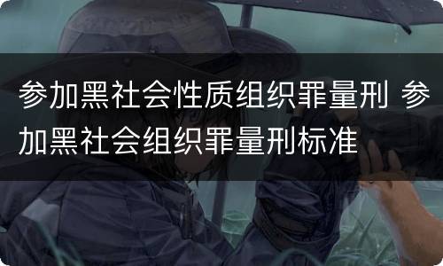 参加黑社会性质组织罪量刑 参加黑社会组织罪量刑标准