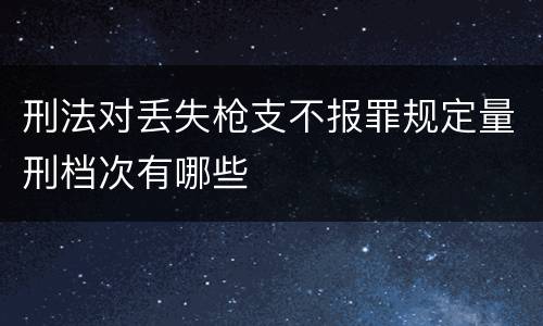 刑法对丢失枪支不报罪规定量刑档次有哪些