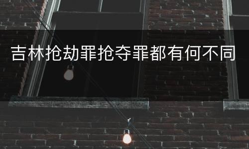 吉林抢劫罪抢夺罪都有何不同