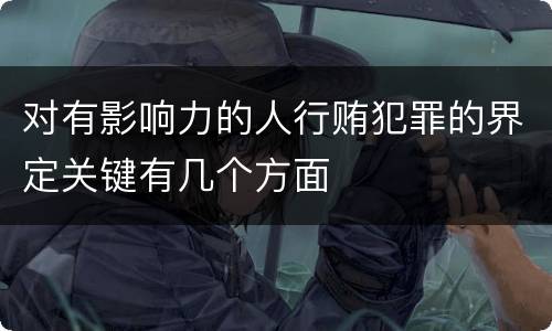 对有影响力的人行贿犯罪的界定关键有几个方面