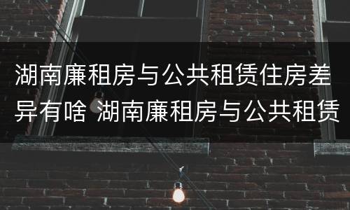 湖南廉租房与公共租赁住房差异有啥 湖南廉租房与公共租赁住房差异有啥区别