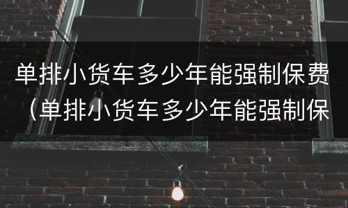 单排小货车多少年能强制保费（单排小货车多少年能强制保费了）