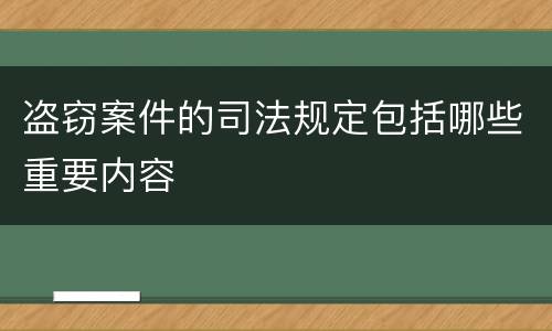 盗窃案件的司法规定包括哪些重要内容