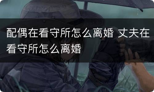 配偶在看守所怎么离婚 丈夫在看守所怎么离婚