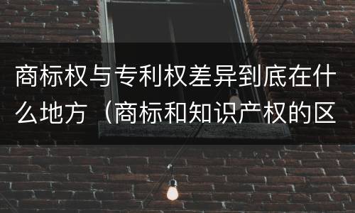 商标权与专利权差异到底在什么地方（商标和知识产权的区别）