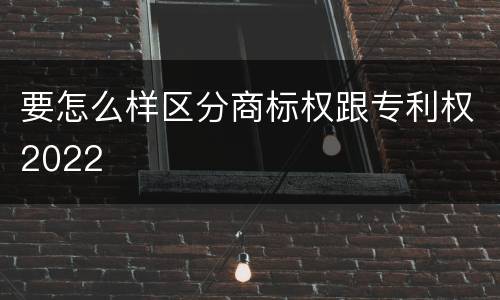 要怎么样区分商标权跟专利权2022