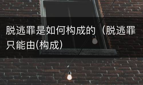 脱逃罪是如何构成的（脱逃罪只能由(构成）