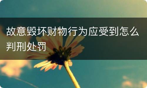 故意毁坏财物行为应受到怎么判刑处罚