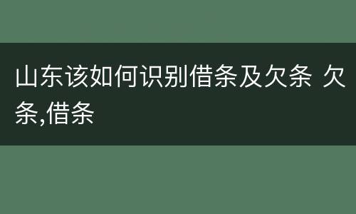 山东该如何识别借条及欠条 欠条,借条