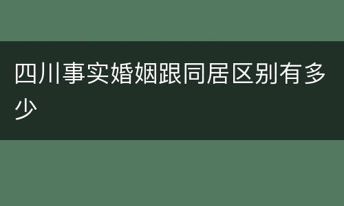 四川事实婚姻跟同居区别有多少