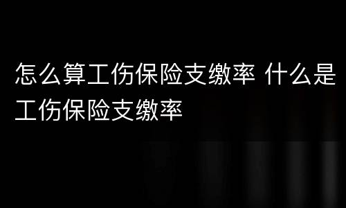 怎么算工伤保险支缴率 什么是工伤保险支缴率