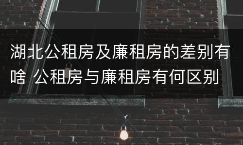 湖北公租房及廉租房的差别有啥 公租房与廉租房有何区别