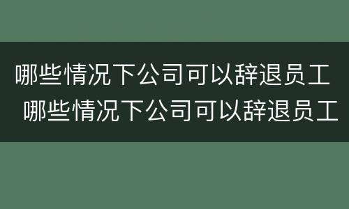 哪些情况下公司可以辞退员工 哪些情况下公司可以辞退员工呢