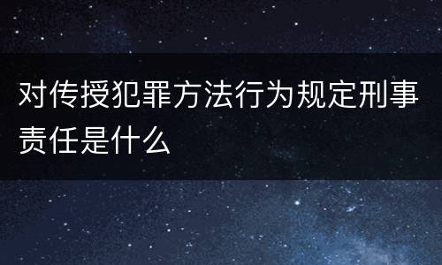 对传授犯罪方法行为规定刑事责任是什么