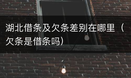 湖北借条及欠条差别在哪里（欠条是借条吗）