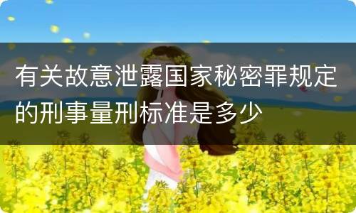 有关故意泄露国家秘密罪规定的刑事量刑标准是多少