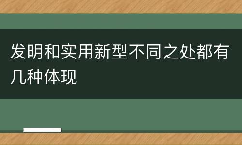 发明和实用新型不同之处都有几种体现