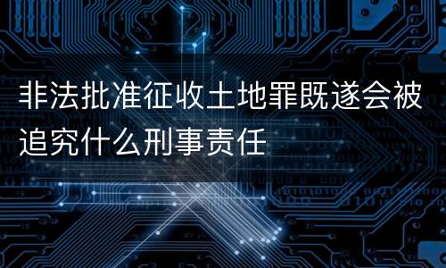 非法批准征收土地罪既遂会被追究什么刑事责任