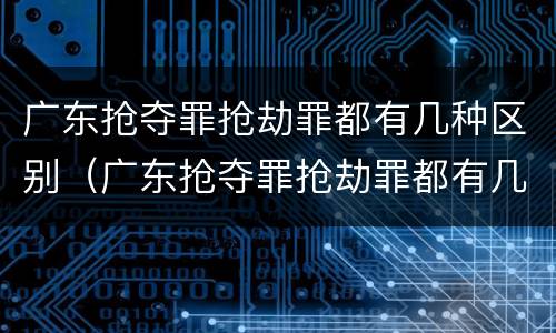广东抢夺罪抢劫罪都有几种区别（广东抢夺罪抢劫罪都有几种区别呢）