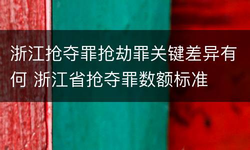 浙江抢夺罪抢劫罪关键差异有何 浙江省抢夺罪数额标准