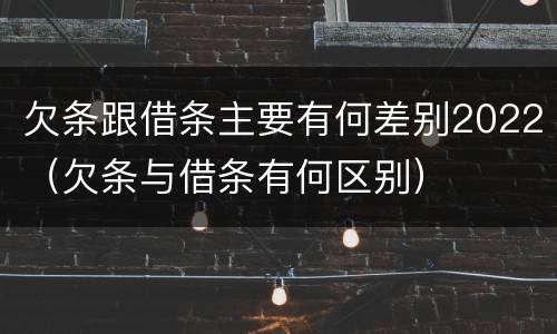 欠条跟借条主要有何差别2022（欠条与借条有何区别）