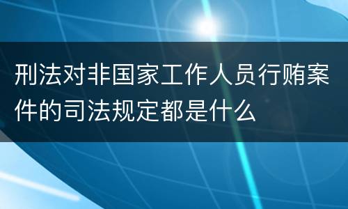 刑法对非国家工作人员行贿案件的司法规定都是什么