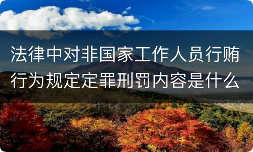 法律中对非国家工作人员行贿行为规定定罪刑罚内容是什么