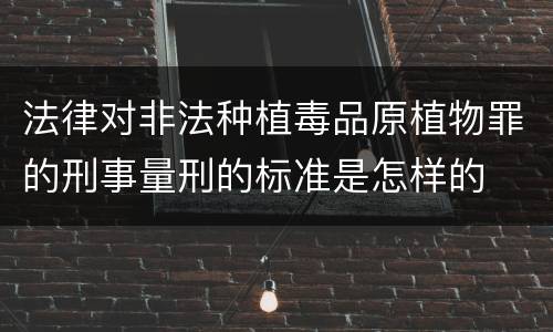 法律对非法种植毒品原植物罪的刑事量刑的标准是怎样的