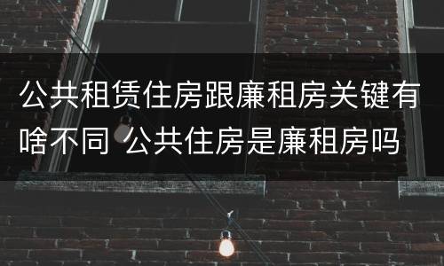 公共租赁住房跟廉租房关键有啥不同 公共住房是廉租房吗