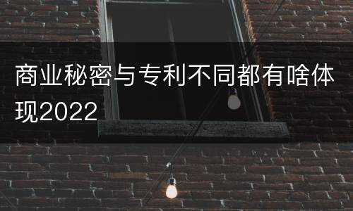 商业秘密与专利不同都有啥体现2022