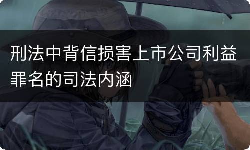 刑法中背信损害上市公司利益罪名的司法内涵