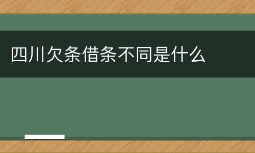 四川欠条借条不同是什么